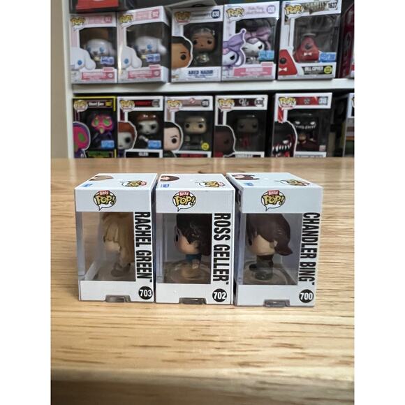 3 BITTY Friends 80s Hair 1" Funko Pops Ross Geller Rachel Green Chandler Bing TV - Picture 3 of 6